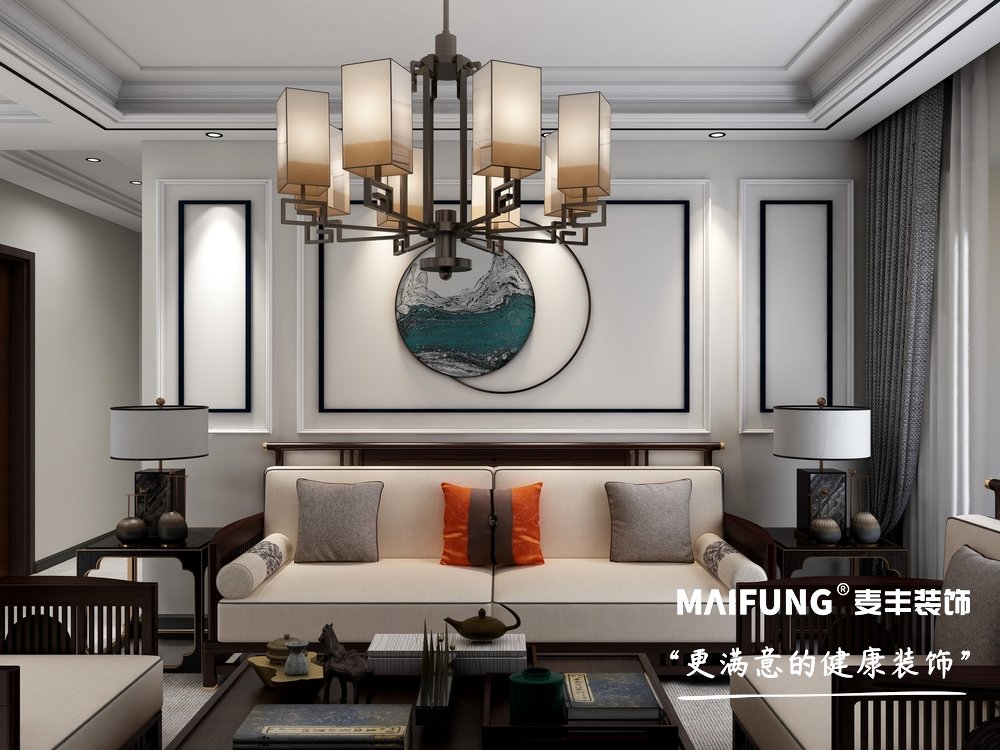 白云山花园装修效果图新中式风格设计案例 沙发