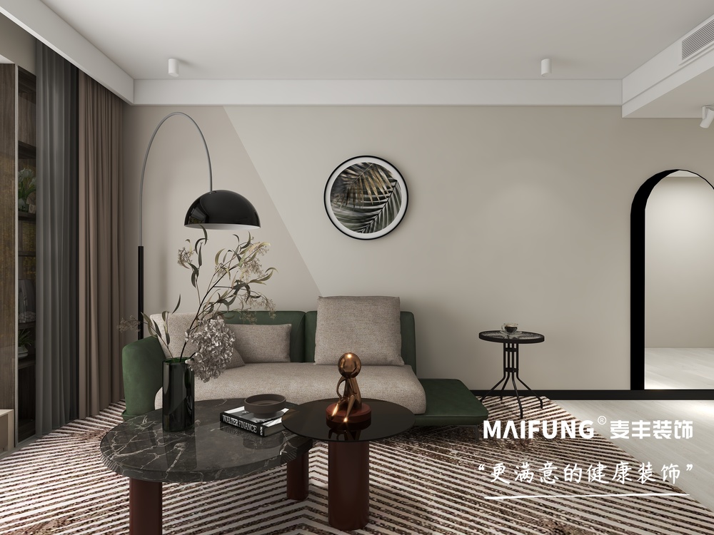 卓越蔚蓝群岛装修效果图现代简约风格设计案例 沙发背景墙