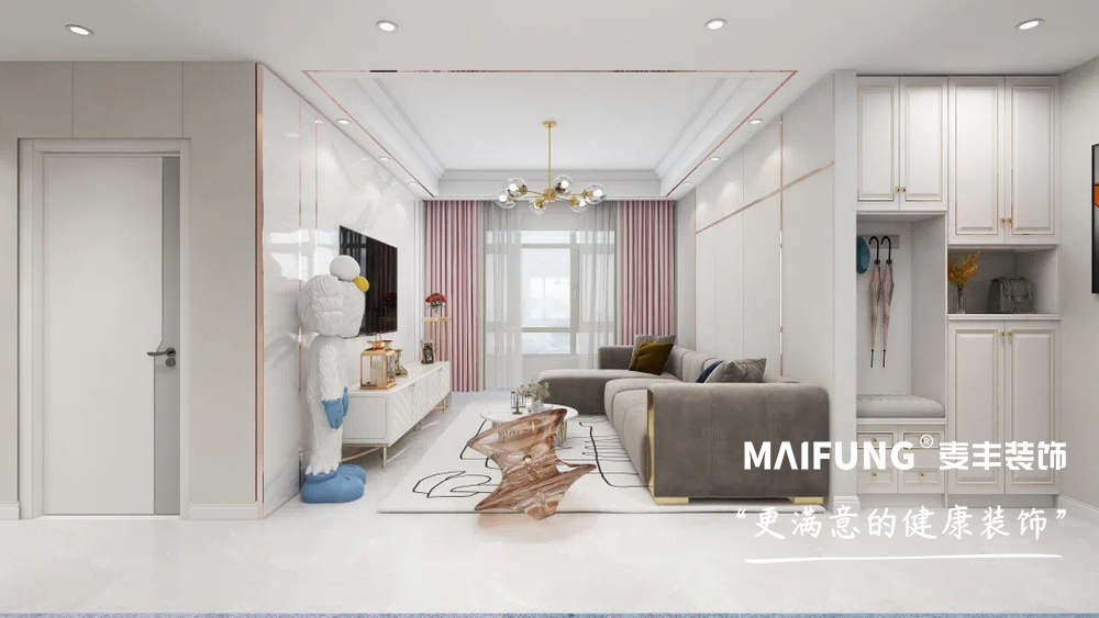 锦绣城雅园三室两厅现代轻奢风格装修方案 走廊