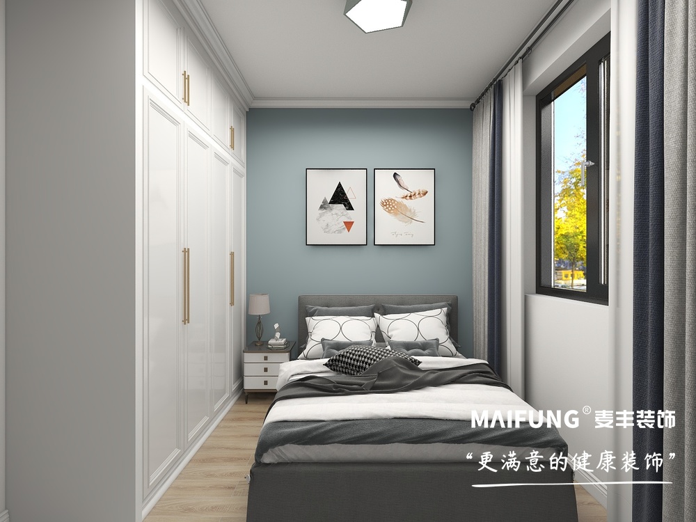 鑫江·桂花园103㎡三室两厅装修效果图 客卧