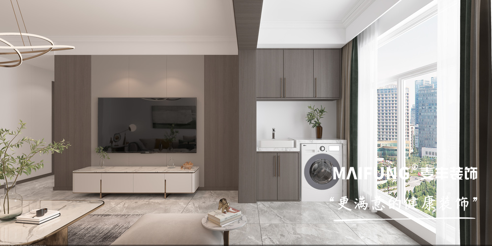 青岛中交·中央公元101㎡三室两厅装修样板间 客厅