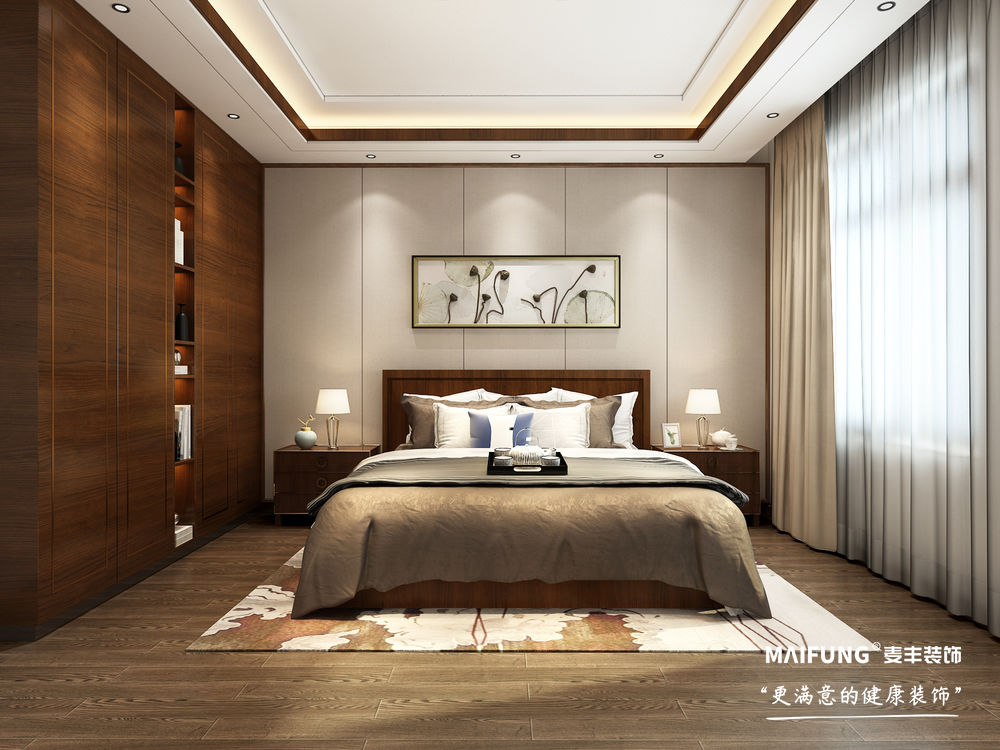 主卧室 海尔波尔多小镇275平中式风格装修案例