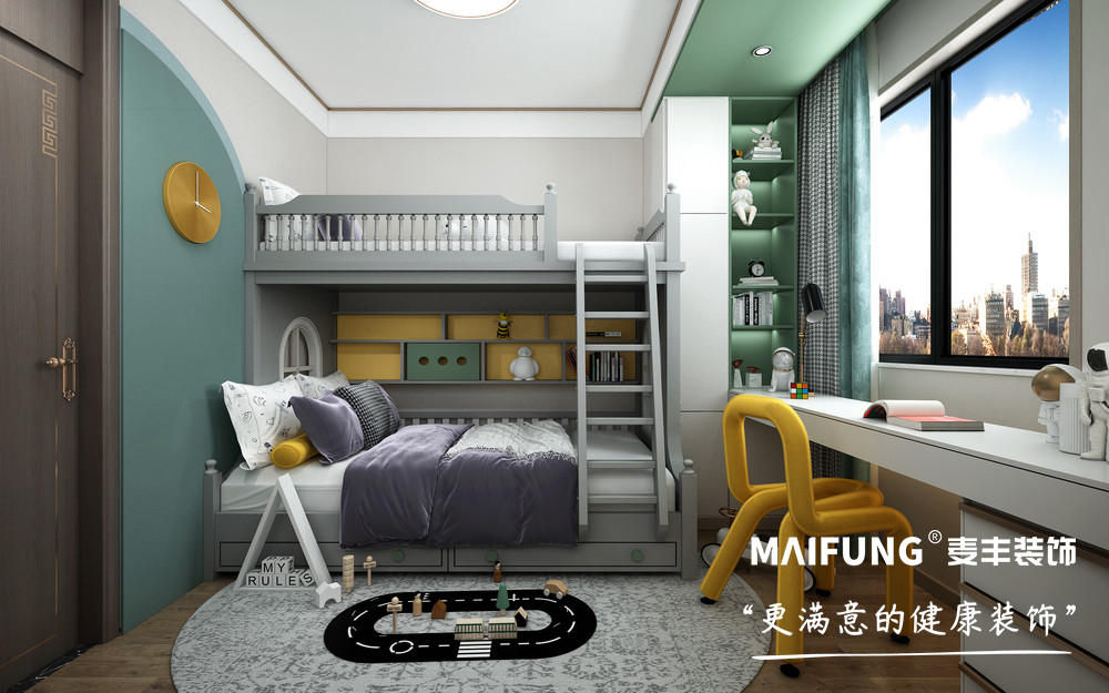 保利观堂三室三厅新中式风格装修方案 儿童房