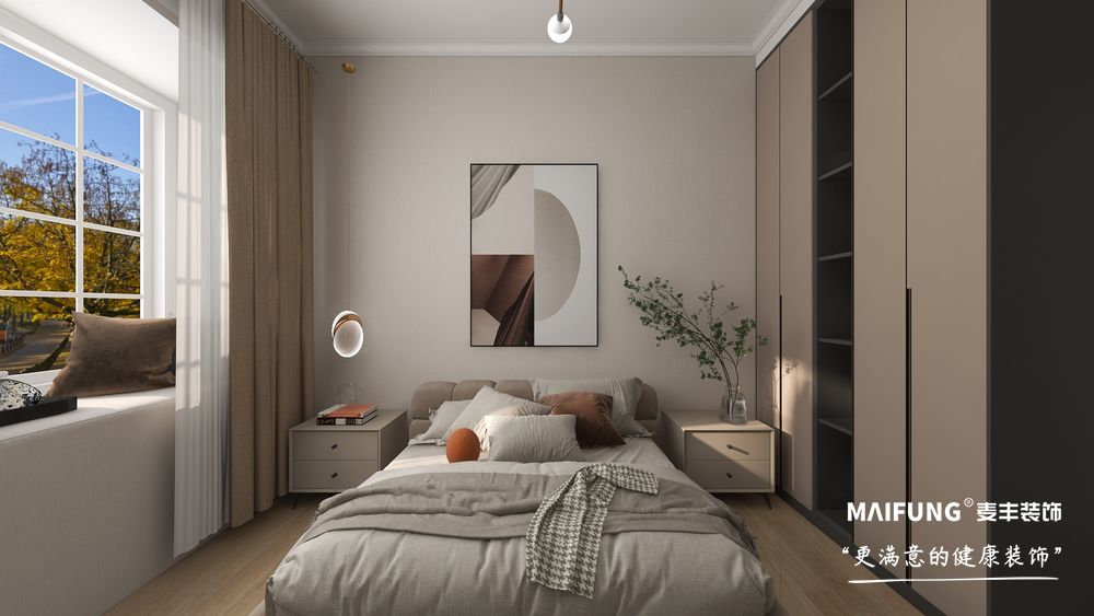 次卧 韩洼三室130m²装修实景图