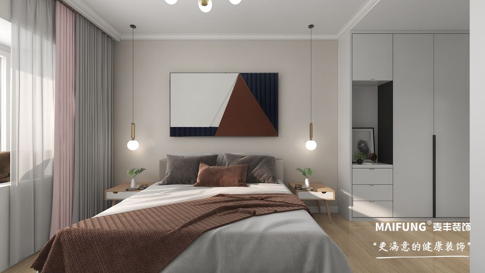 主卧 韩洼130平现代简约风格装修案例