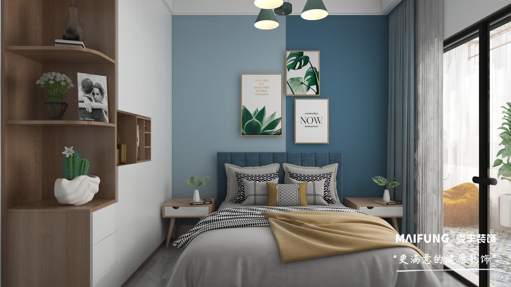 次卧 昆仑府三室106m²装修实景图