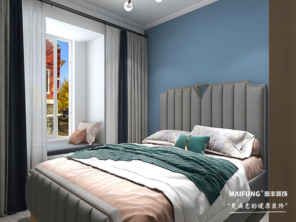 次卧 建锦绣城雅园三室现代简约风格装修案例