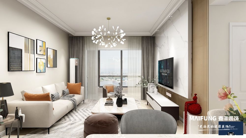 客厅 青岛海信灵山湾120m²三室装修样板间