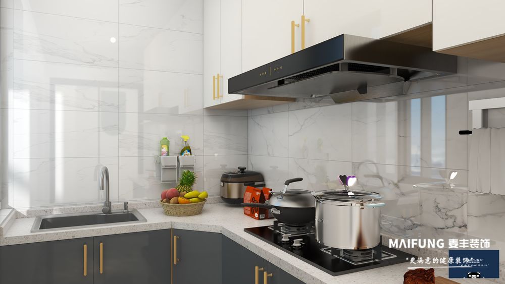 厨房 凯景领盛华府100m²三室装修实景图