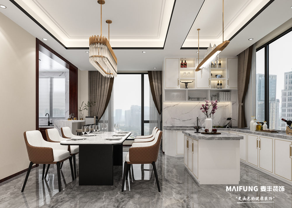 厨房餐厅.jpg 汇豪观邸四室新中式风格装修方案.jpg