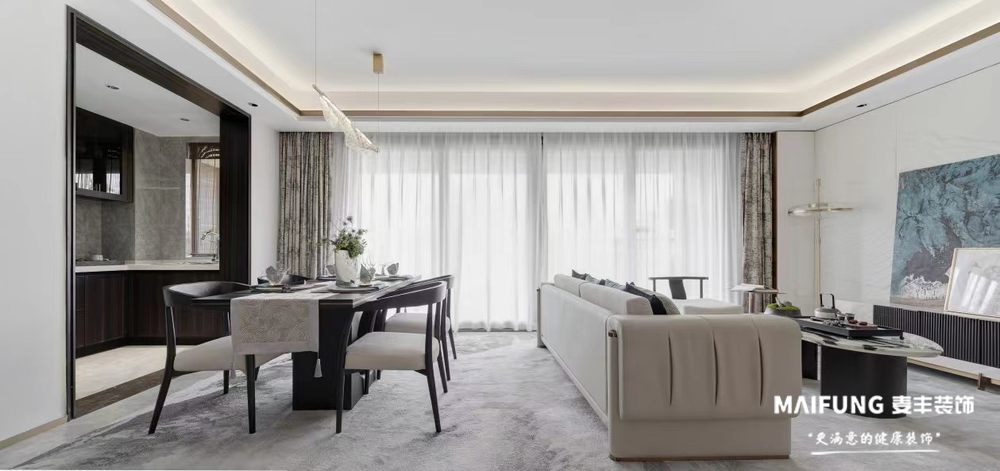 客餐厅.jpg 龙湖舜山府四室新中式风格装修实景图.jpg