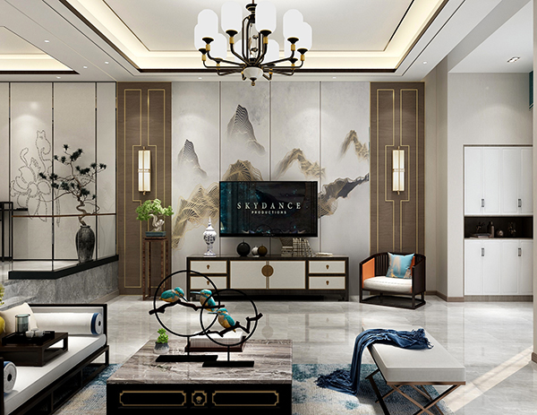 港中旅公馆360平方别墅新中式风格装修效果图